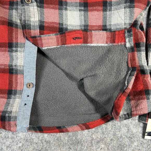 Grit Iron Workwear Fleece Lined Flannel Shirt Mens Large Button Up Jacket Plaid - Picture 8 of 9